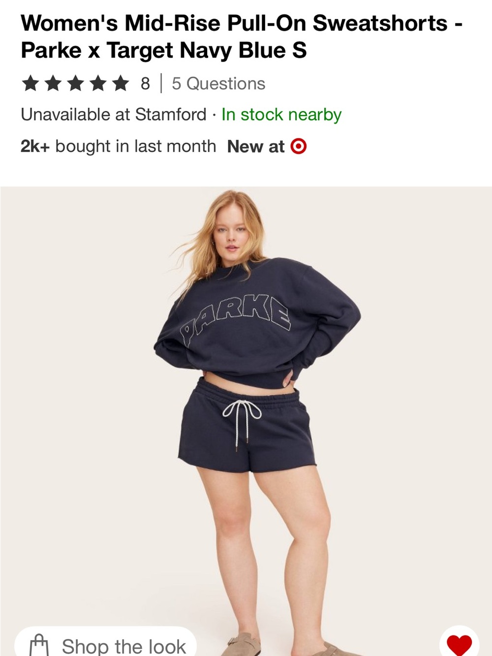 Parke x Target Navy Blue sweatshorts